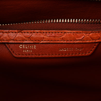 Celine Snakeskin Mini Luggage Orange 6 of 12