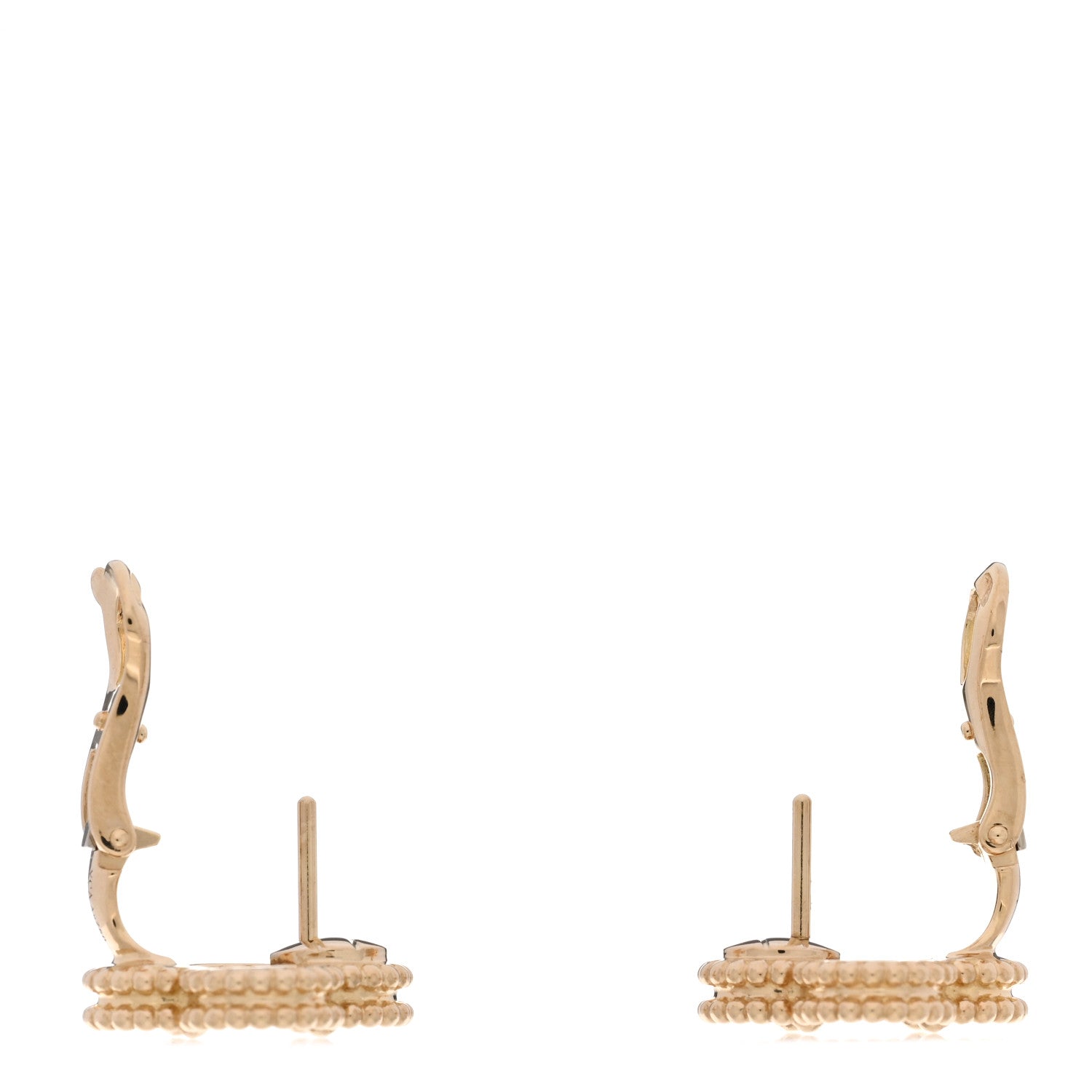 Van Cleef & Arpels VAN CLEEF & ARPELS 18K Yellow Gold Mother of Pearl Vintage Alhambra Earrings 3 of 5