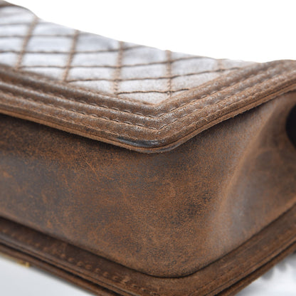 Chanel Nubuck Quilted Medium Boy Flap Brown 11 of 14