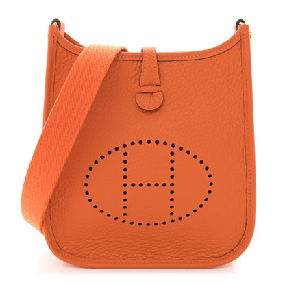 Hermes Taurillon Clemence Evelyne TPM Orange 1 of 11
