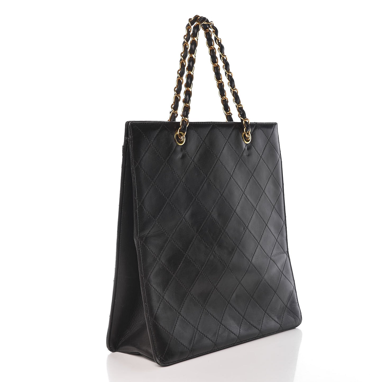 Lambskin Stitched CC Tote Black