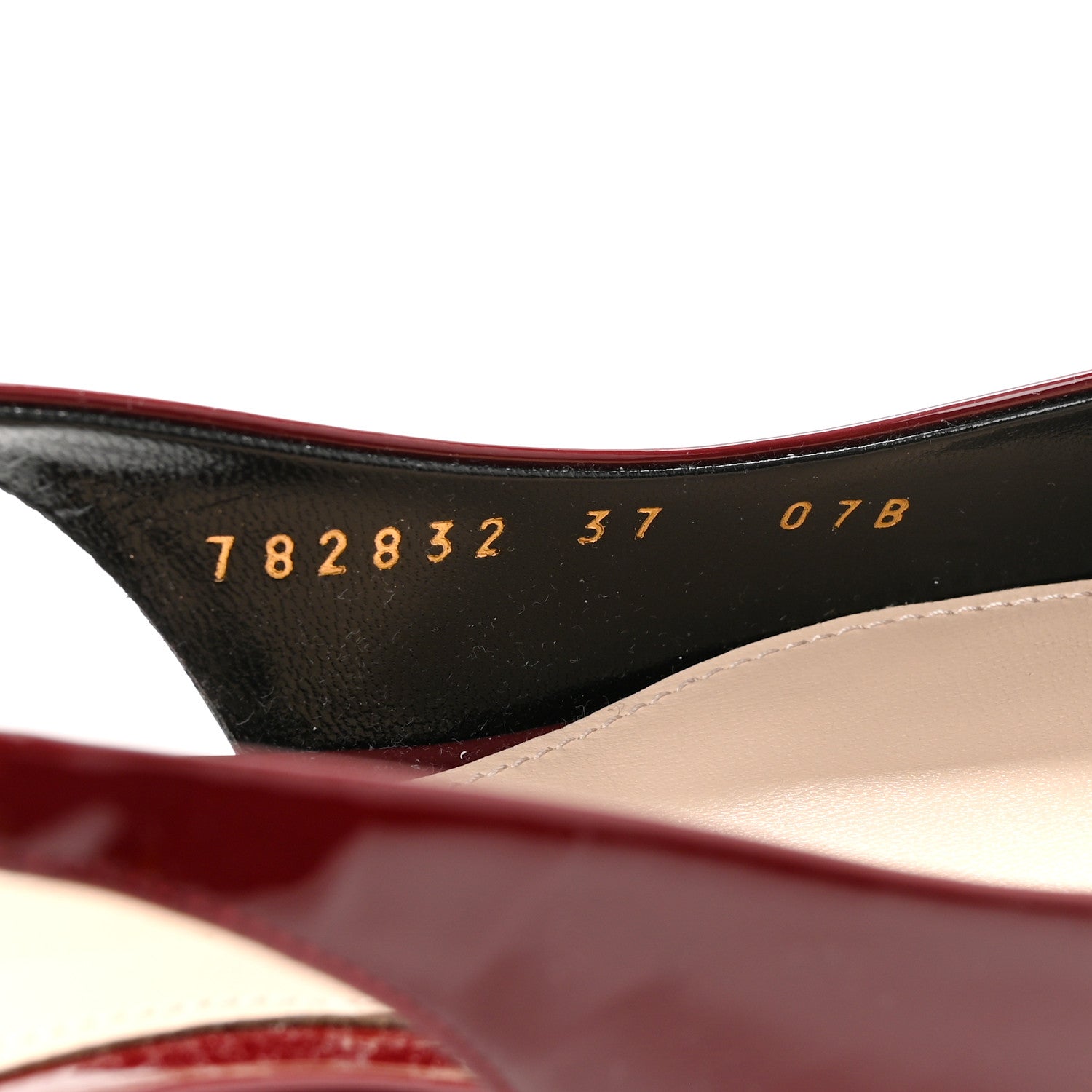 Gucci Vernice Crystal Nappa Charlotte Signoria 45mm Slingback Pumps 37 Rosso Ancora 9 of 10