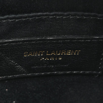 Saint Laurent Grain De Poudre Matelasse Chevron Quilted Round Vinyle Camera Bag Crema Soft 6 of 15