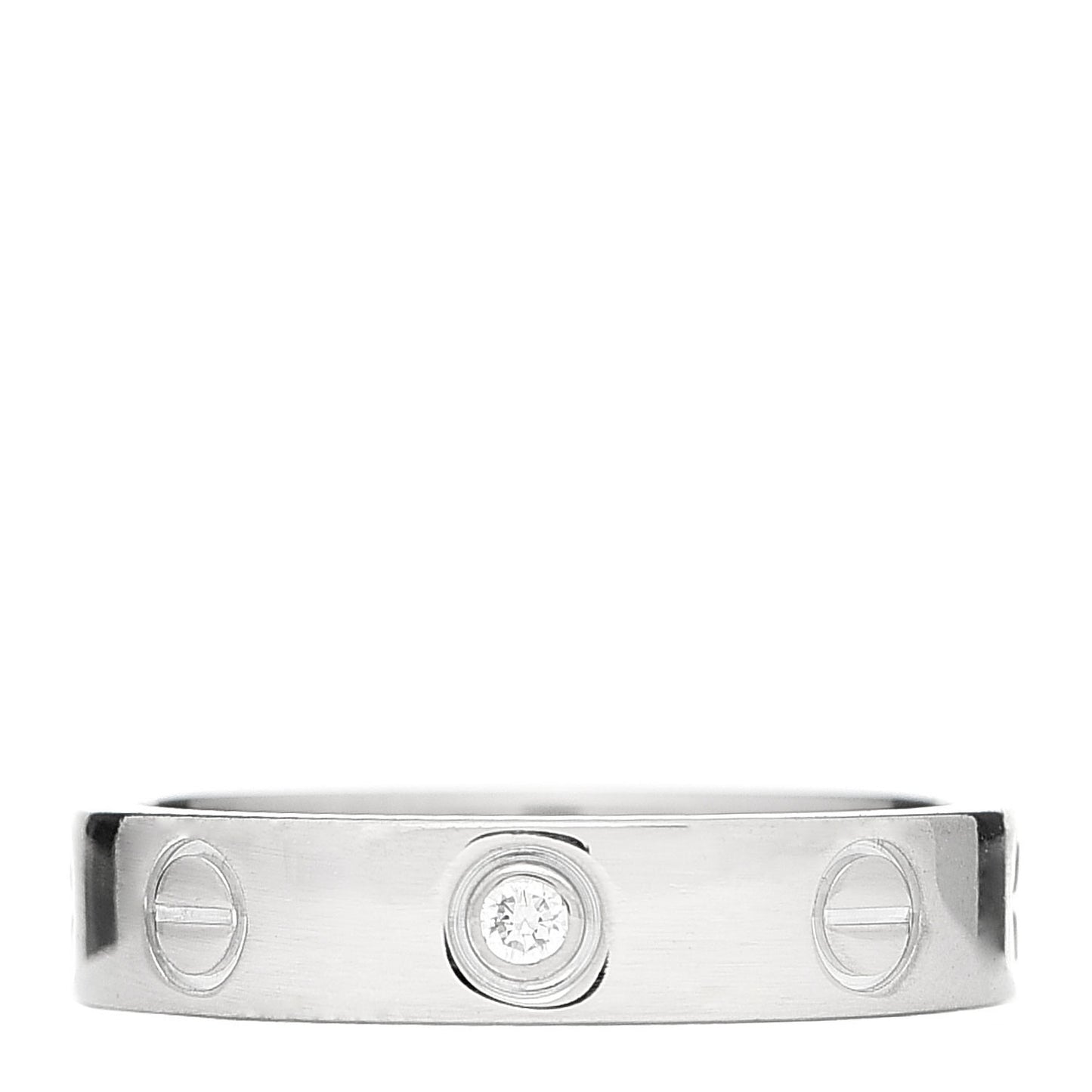 18K White Gold Diamond 4mm LOVE Wedding Band Ring 49 4.75