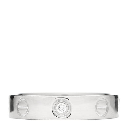 Cartier 18K White Gold Diamond 4mm LOVE Wedding Band Ring 49 4.75 1 of 4