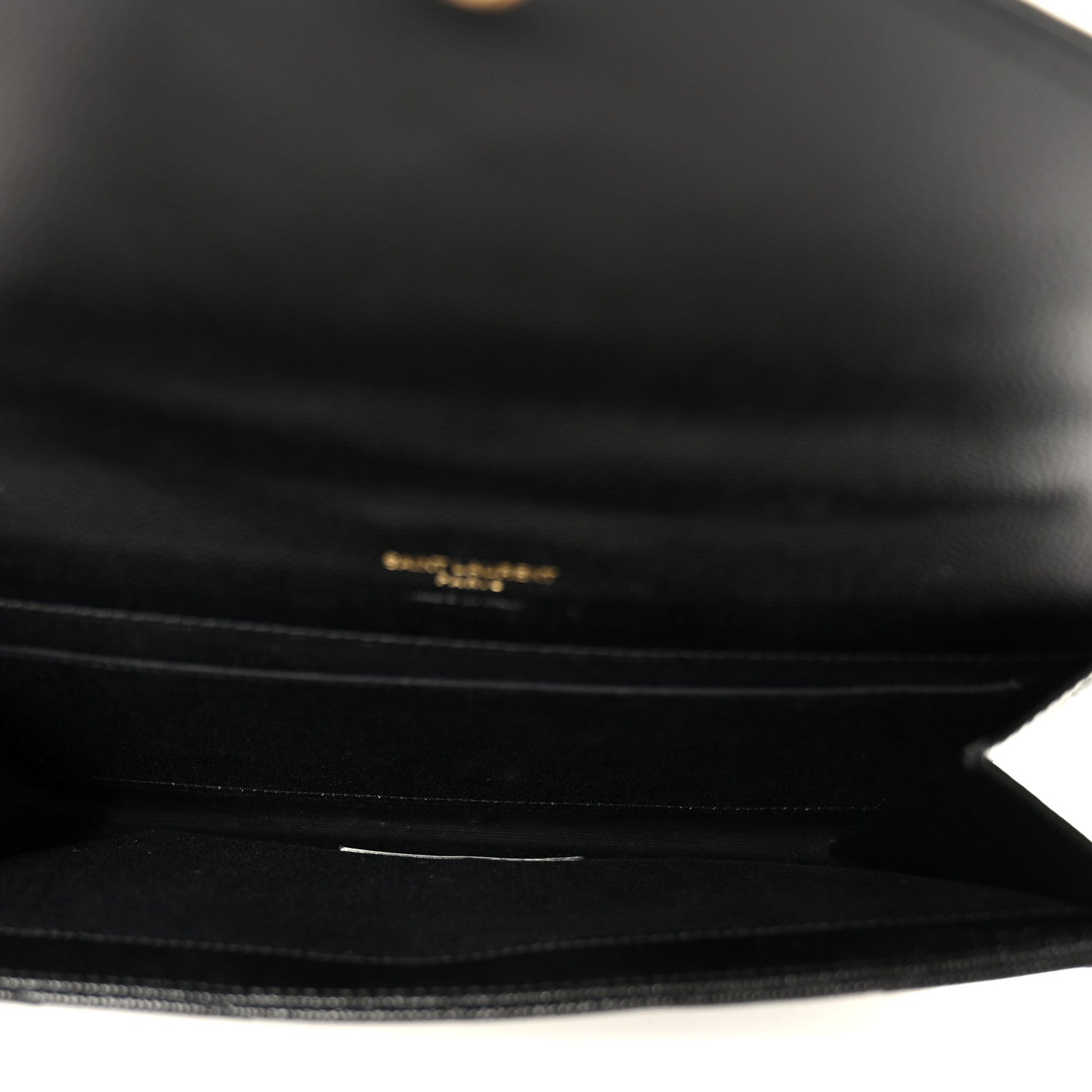 Saint Laurent Grain De Poudre Matelasse Chevron Monogram Envelope Clutch Black 5 of 9