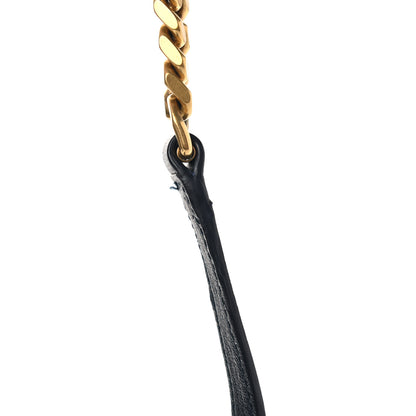 Saint Laurent Sheepskin Matelasse Chevron Monogram College Chain Wallet Deep Marine 15 of 15