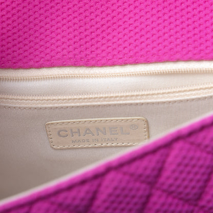 Chanel Neoprene Quilted Medium Single Flap Pink 6 of 10