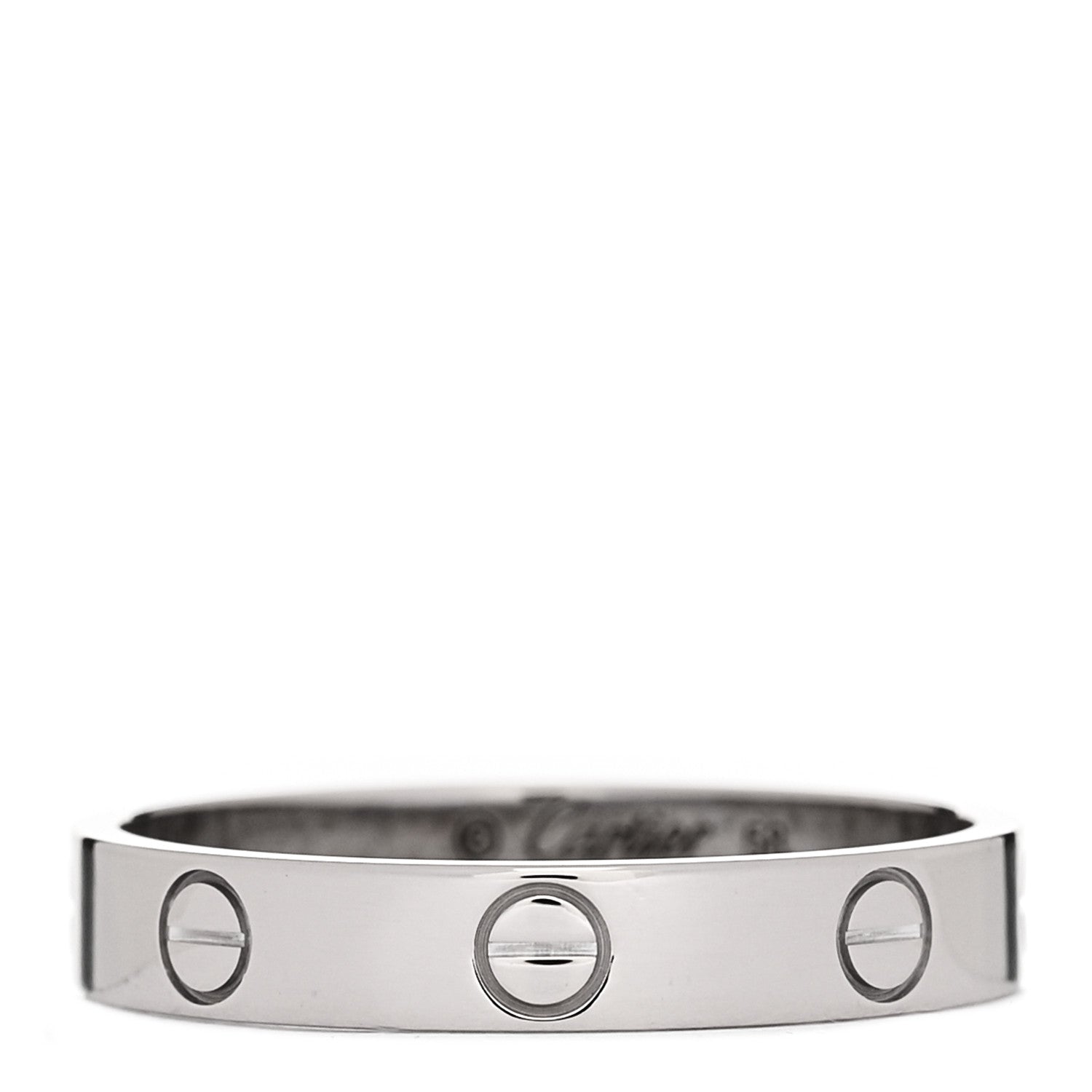 Cartier 18K White Gold 3.5mm LOVE Wedding Band Ring 58 8.25 1 of 5