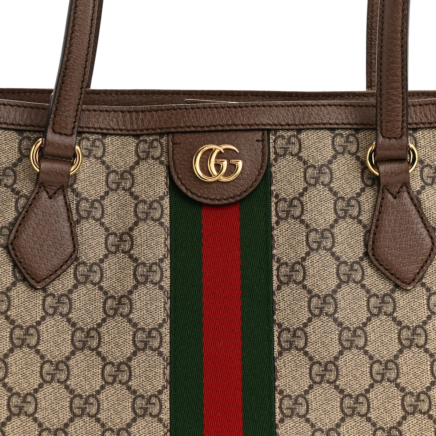 GG Supreme Monogram Medium Ophidia Shopping Tote Brown