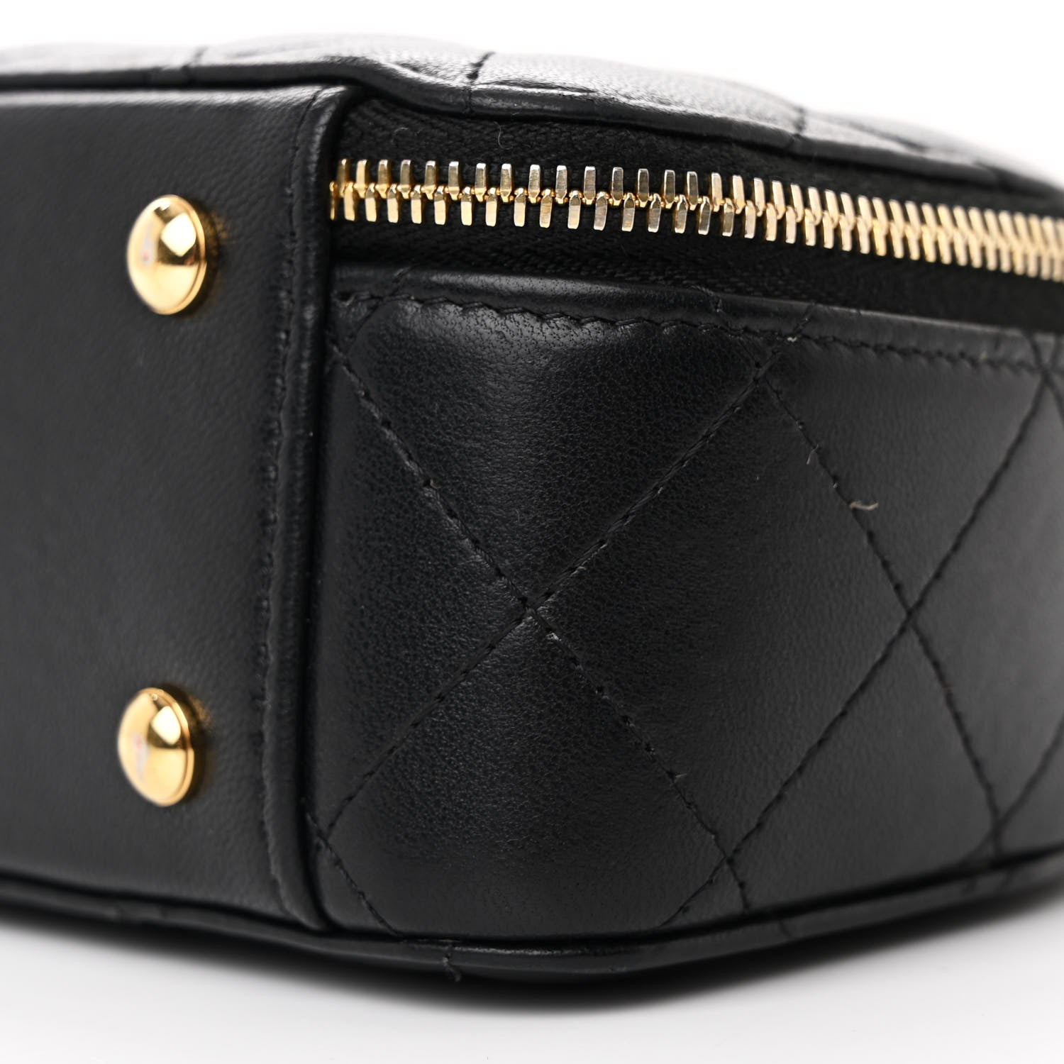 Chanel Lambskin Quilted Chic Riviera Top Handle Vanity Case Black 10 of 12