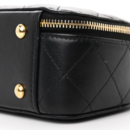 Chanel Lambskin Quilted Chic Riviera Top Handle Vanity Case Black 10 of 12