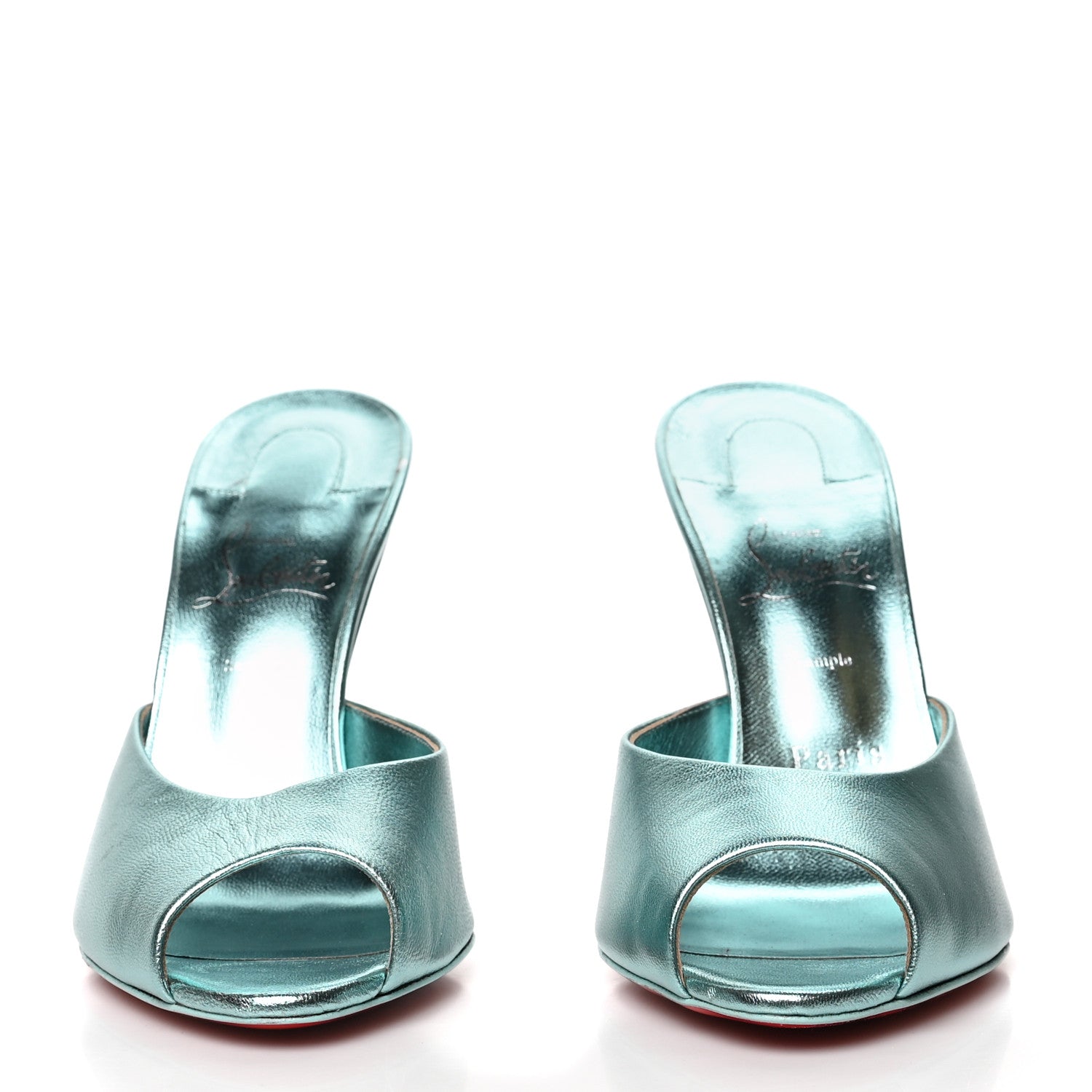 Christian Louboutin Metallic Me Dolly 100 Sandals 39 Bermuda 2 of 7