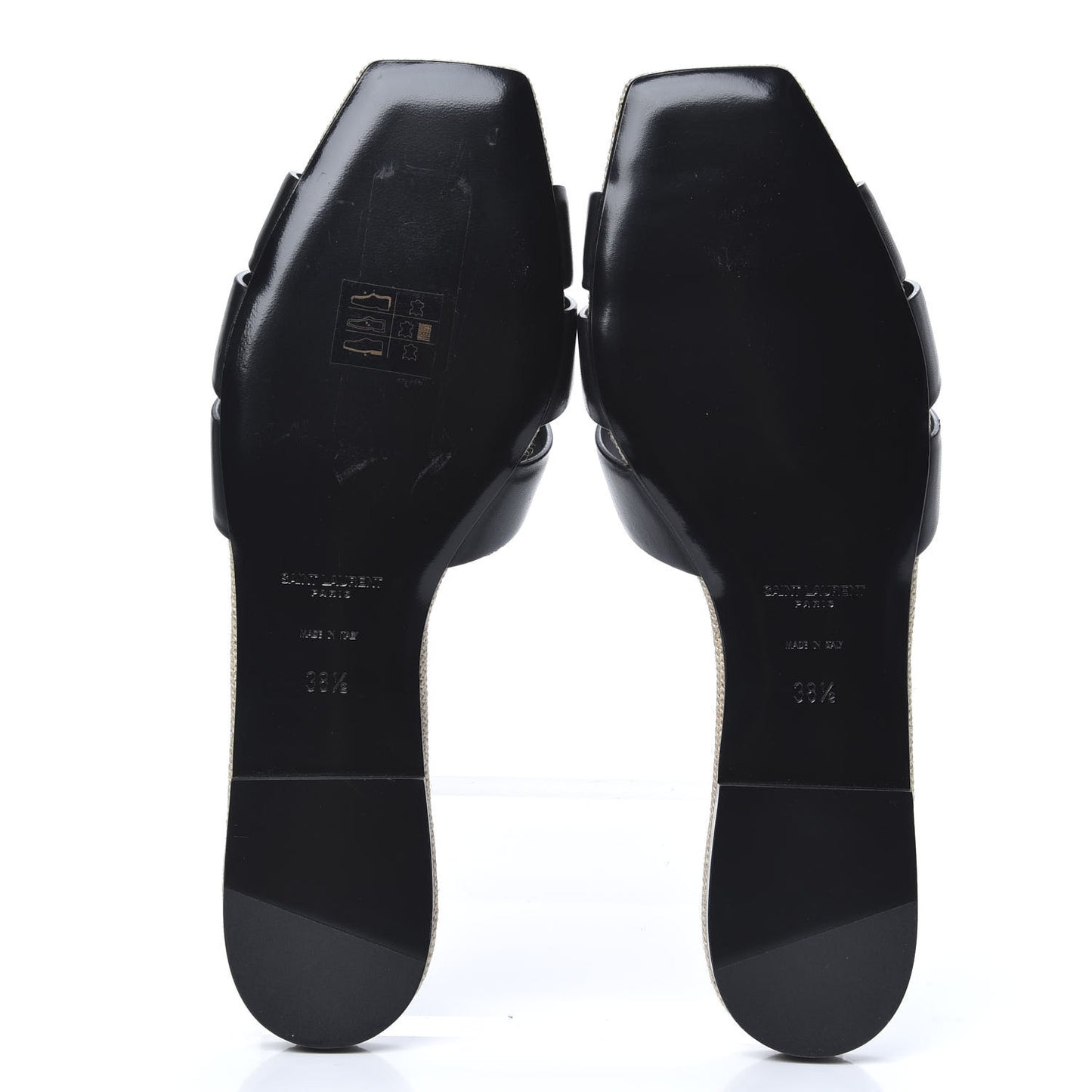 Calfskin Nu Pied 05 Slide Sandals 38.5 Black