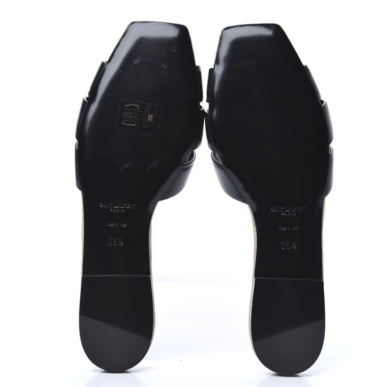 Saint Laurent Calfskin Nu Pied 05 Slide Sandals 38.5 Black 5 of 9