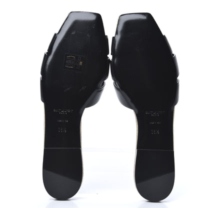 Saint Laurent Calfskin Nu Pied 05 Slide Sandals 38.5 Black 5 of 9