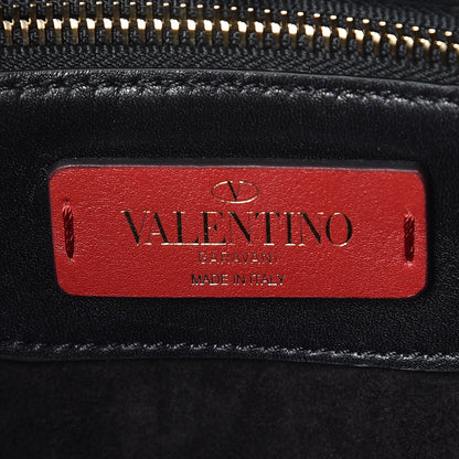 Valentino Garavani Calfskin Small Rockstud Demilune Double Handle Satchel Black 7 of 9