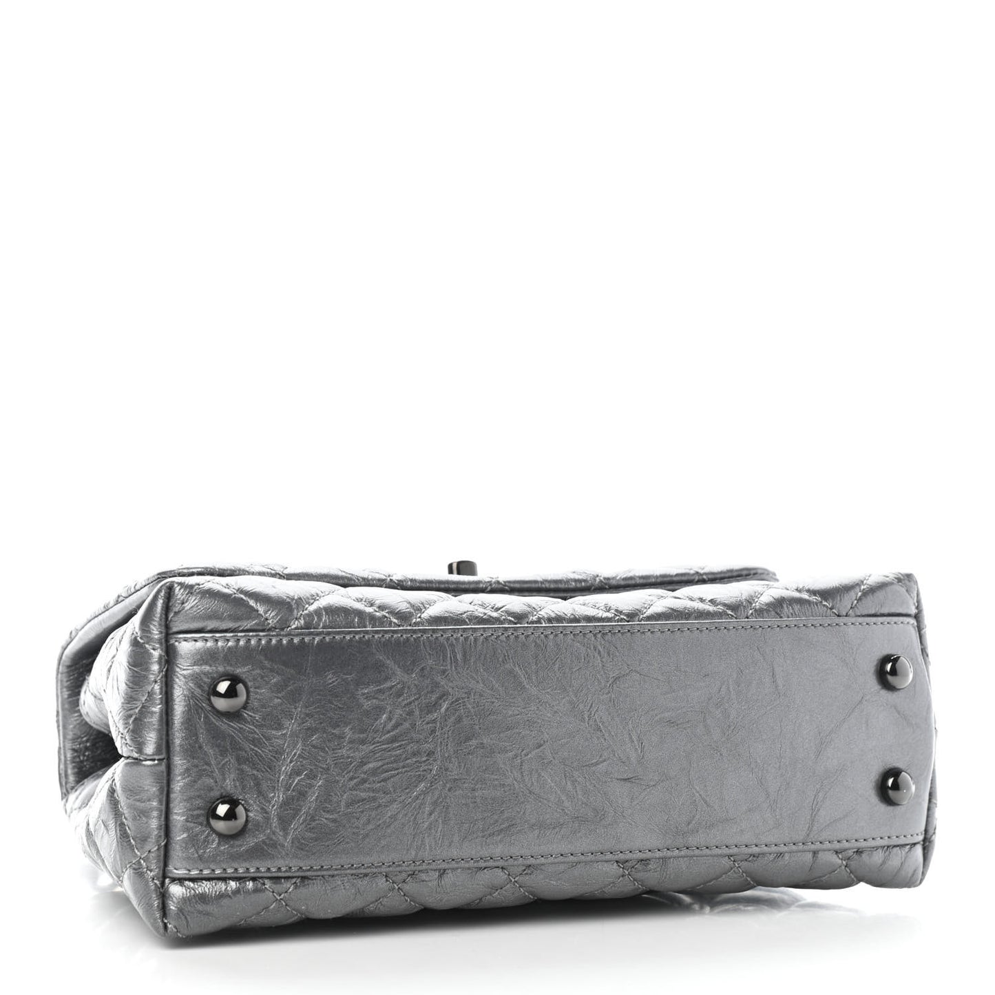 Aged Calfskin Quilted Mini Coco Handle Flap Charcoal