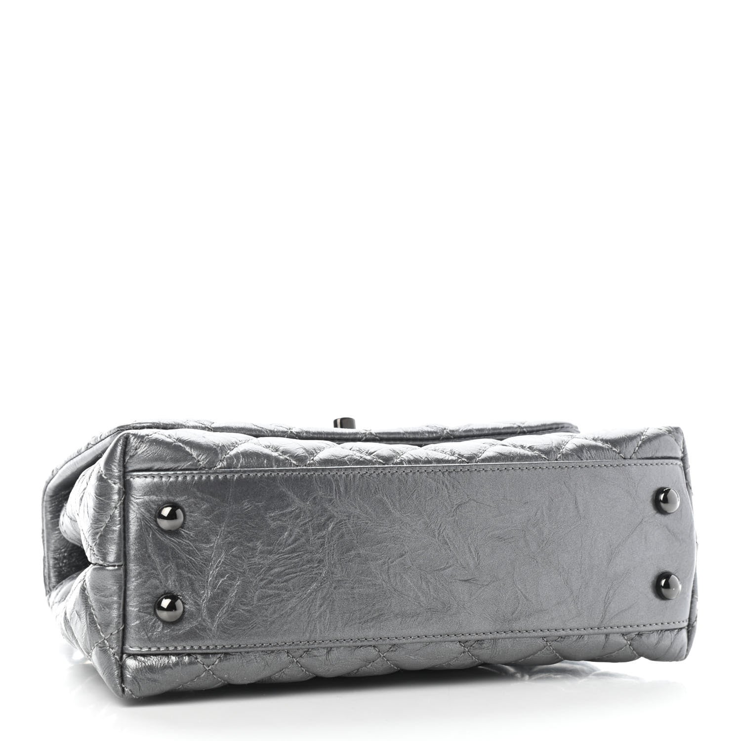 Chanel Aged Calfskin Quilted Mini Coco Handle Flap Charcoal 3 of 5