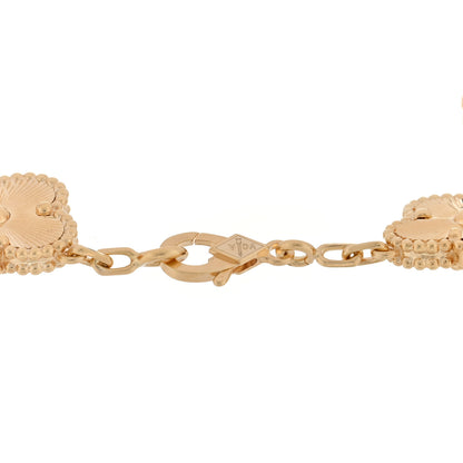 Van Cleef & Arpels 18K Yellow Gold 5 Motifs Guilloche Vintage Alhambra Bracelet 3 of 3