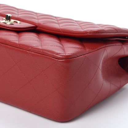 Chanel Caviar Quilted Jumbo Double Flap Red 6 of 9