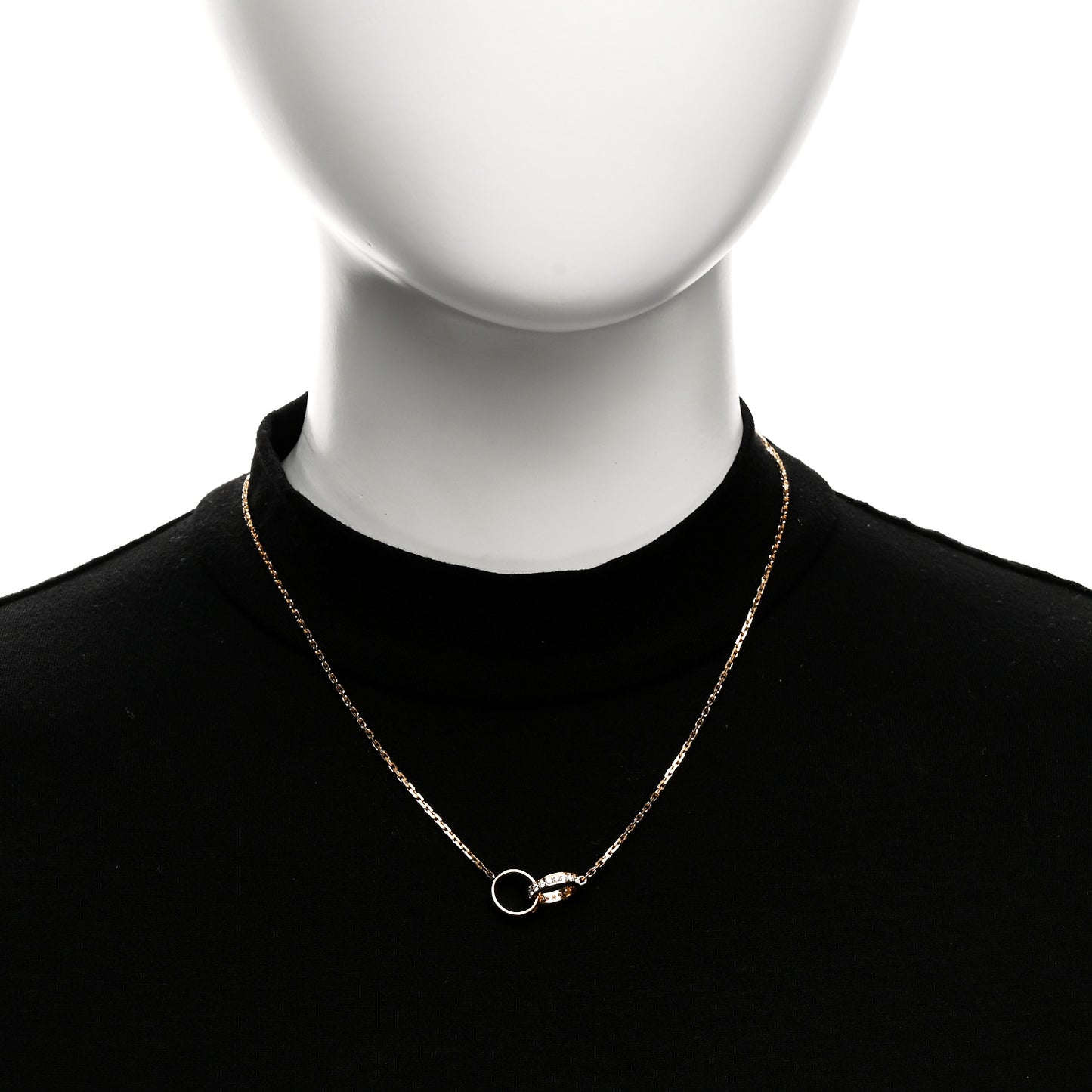 18K Pink Gold Diamond Interlocking LOVE Necklace