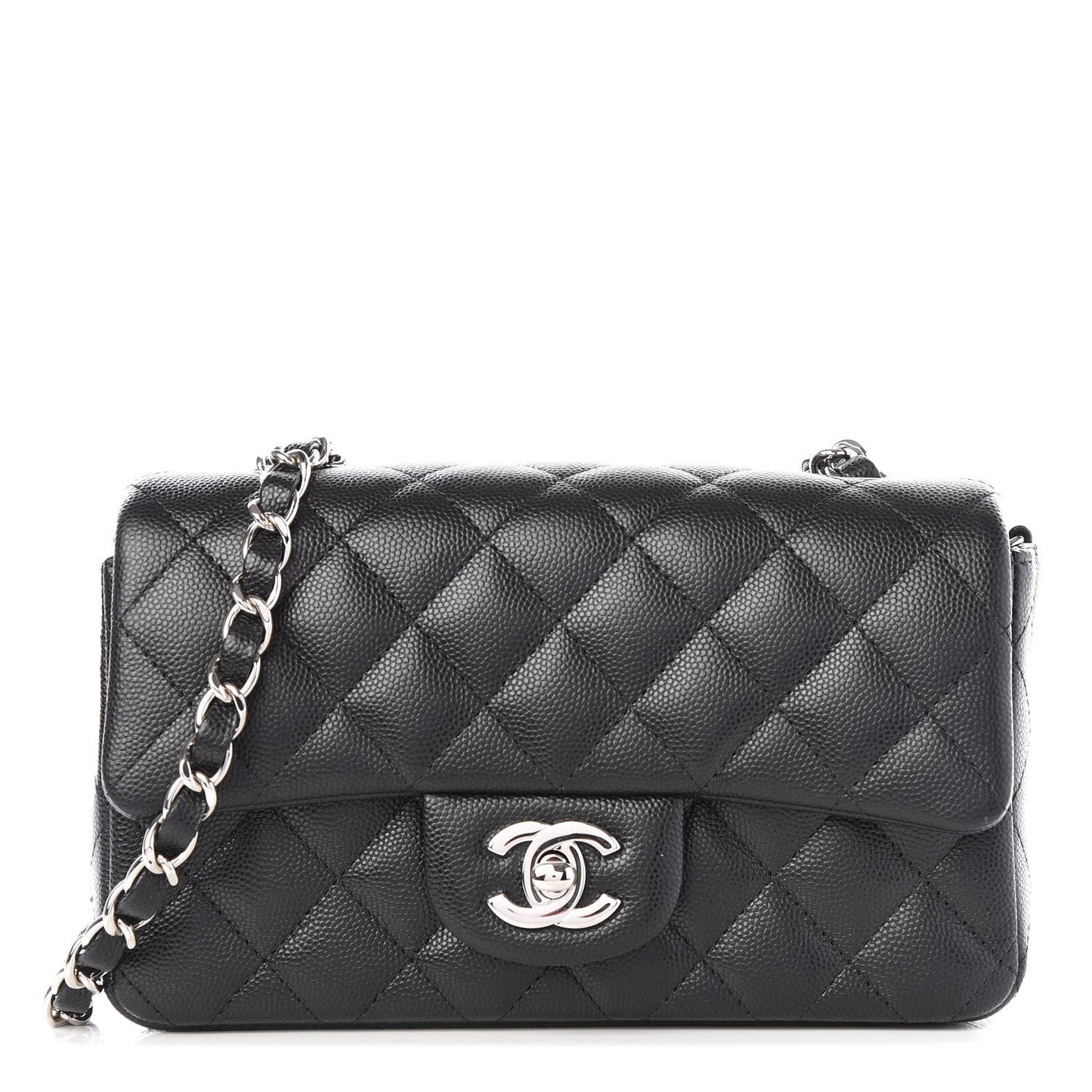 Caviar Quilted Mini Rectangular Flap Black