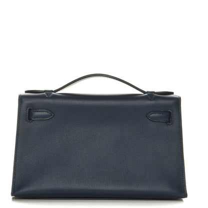 Hermes Swift Kelly Pochette Clutch Bleu de Prusse 13 of 19