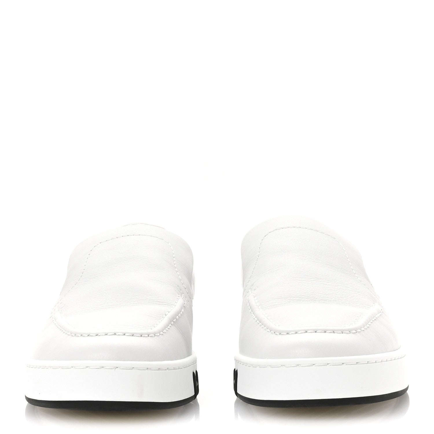Hermes Calfskin Suede Goatskin Kiddy Slip On Sneakers 38 White 3 of 9