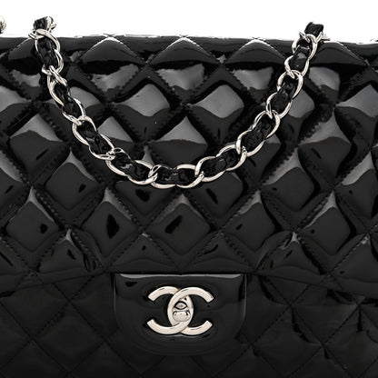 Chanel Patent Quilted Jumbo Single Flap Black 7 of 9