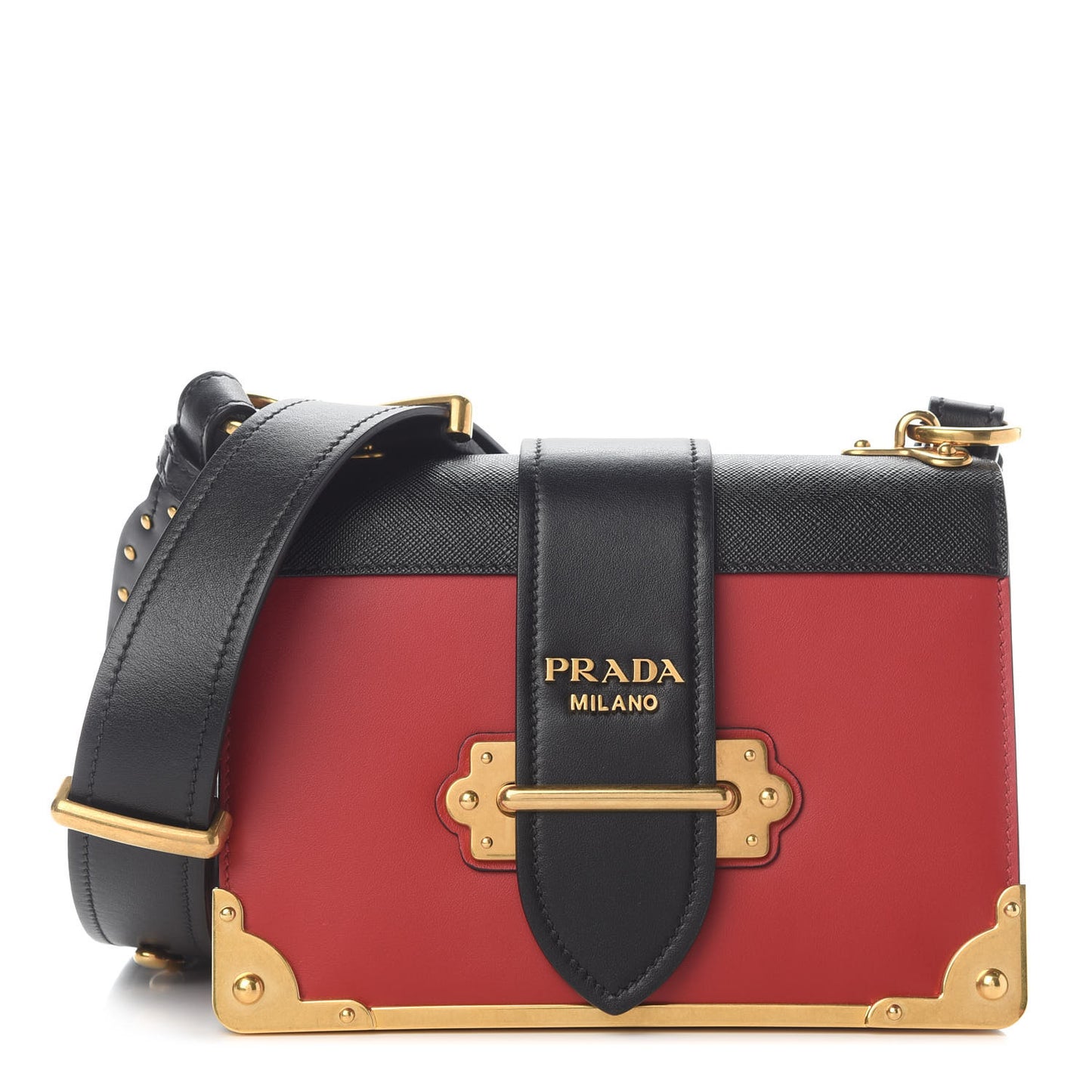 City Calfskin Saffiano Cahier Bag Fuoco Black