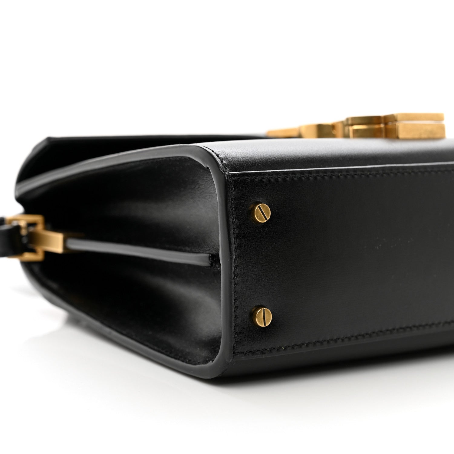 Saint Laurent Calfskin Mini Classic Monogram Cassandra Top Handle Black 9 of 10