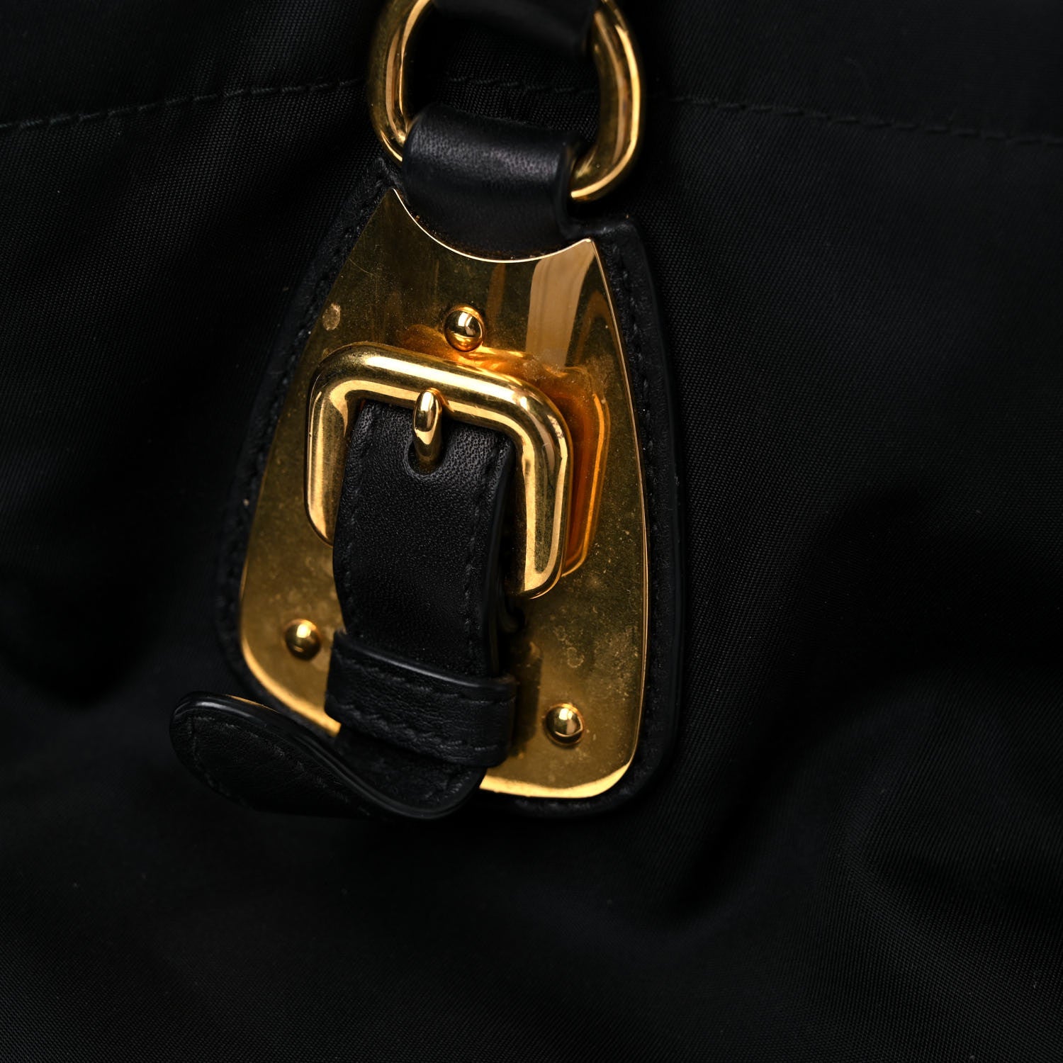 Prada Tessuto Nylon Soft Calfskin Shopping Satchel Black 22 of 24