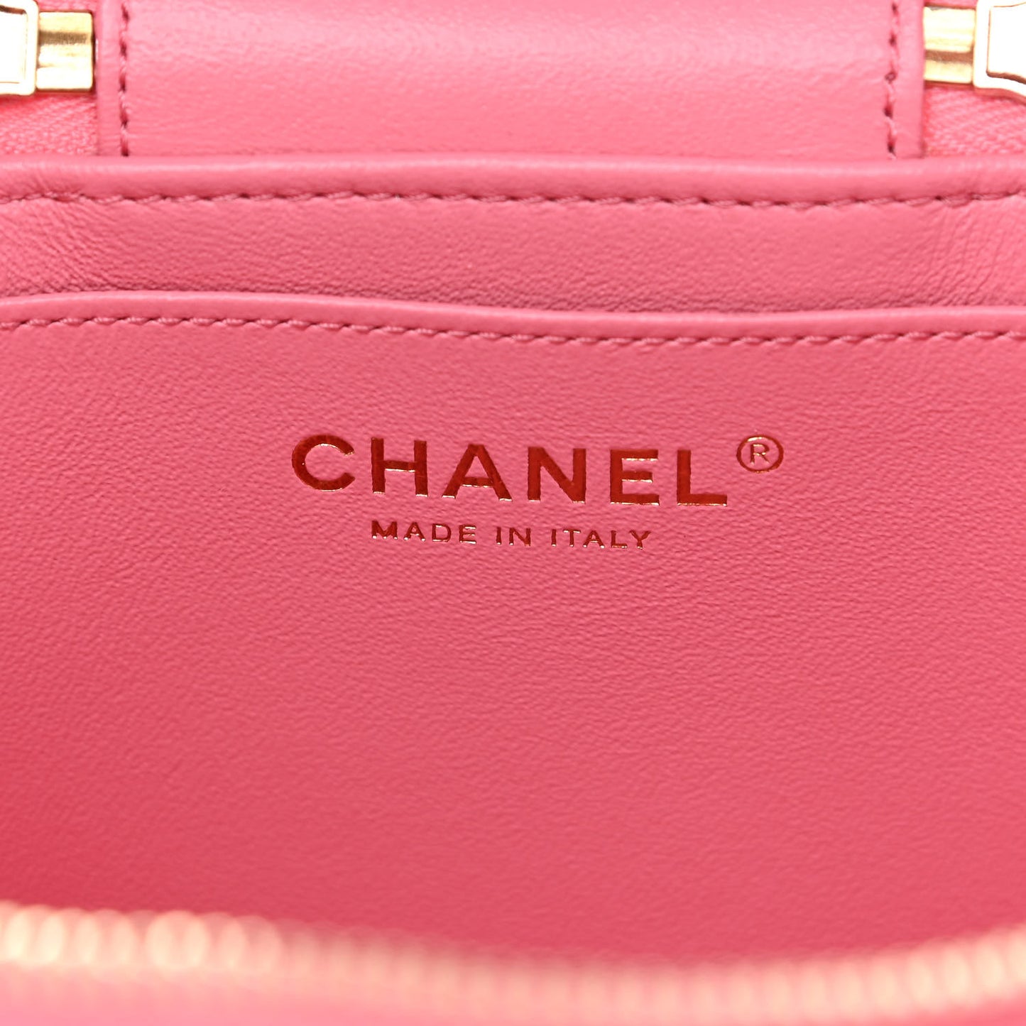 Lambskin Quilted Trendy Vanity Case Pink