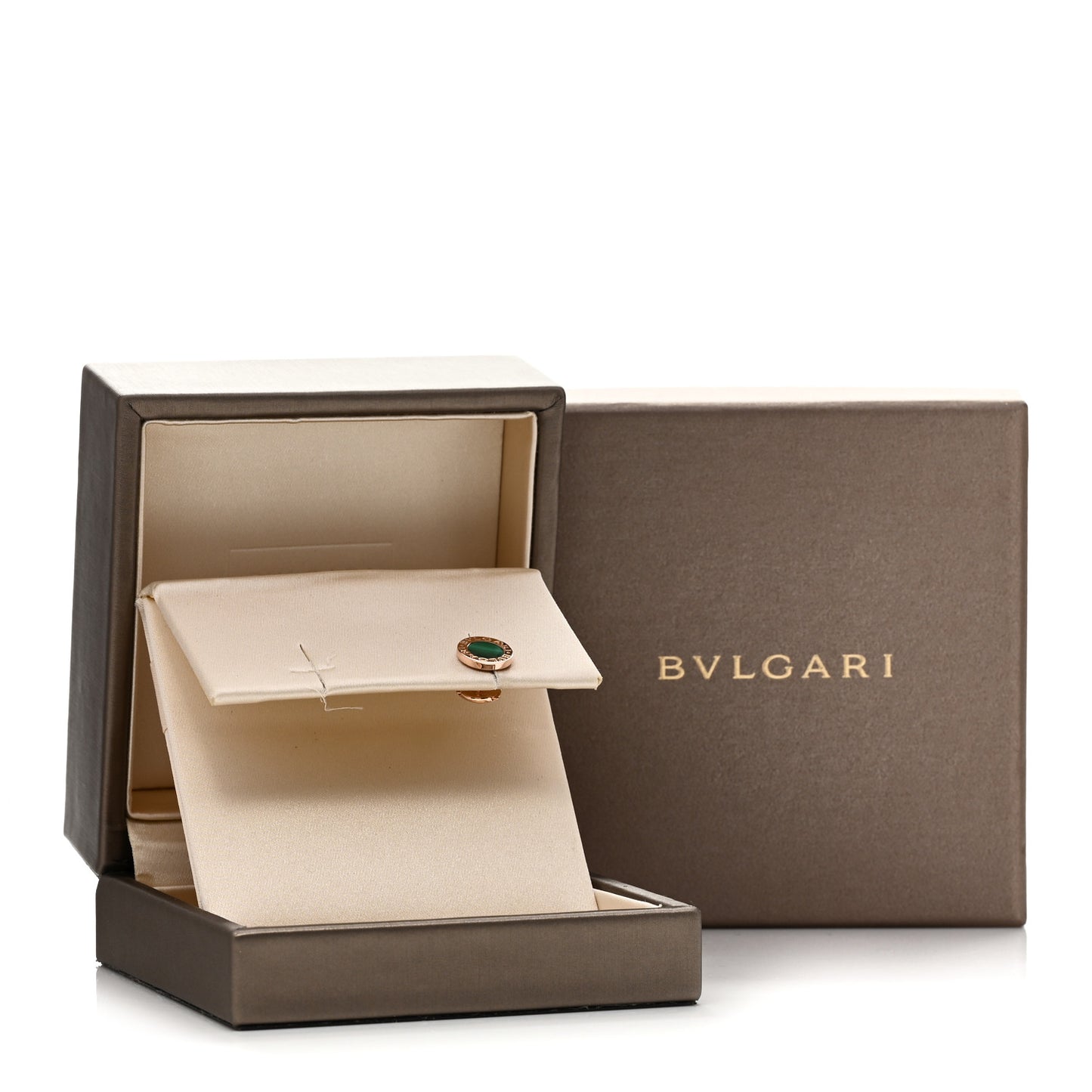 18K Rose Gold Malachite BVLGARI BVLGARI Single Stud Earring