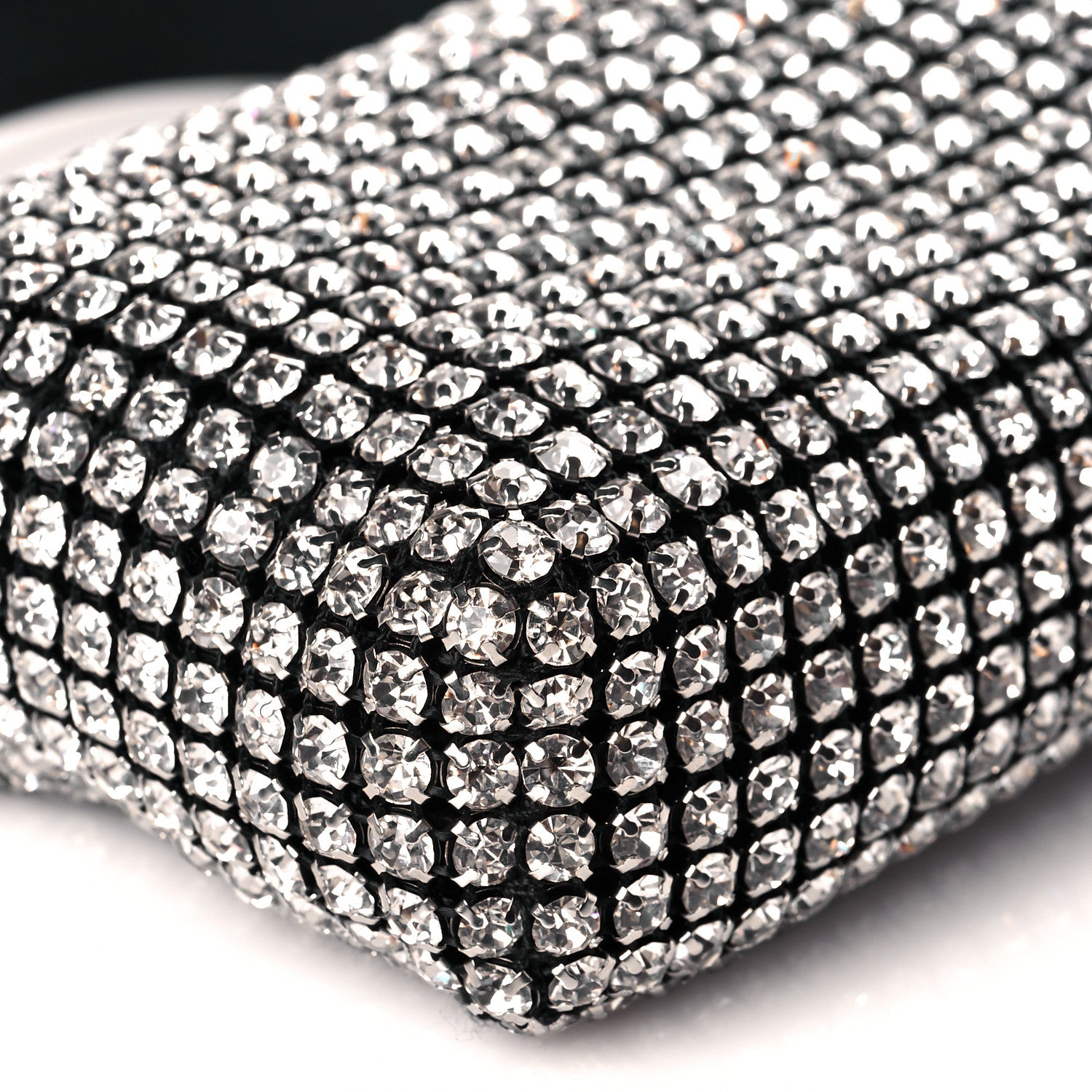 Alexander Wang Mesh Crystal Rhinestone Mini Heiress Pouch Black Silver 10 of 11