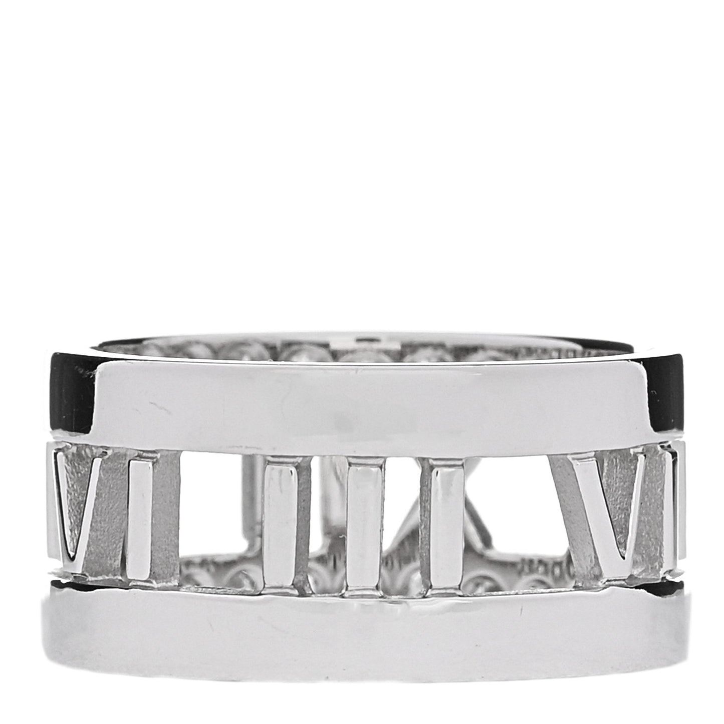 18K White Gold Diamond Wide Atlas Open Ring 49 5