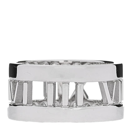 Tiffany 18K White Gold Diamond Wide Atlas Open Ring 49 5 3 of 5