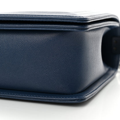 Chanel Caviar Quilted New Medium Boy Flap Blue 10 of 11
