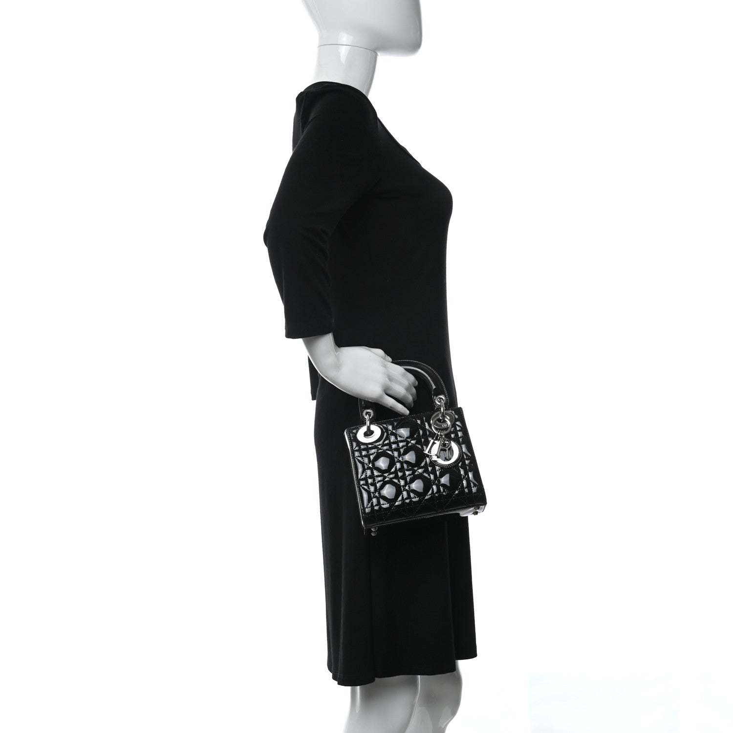 Christian Dior Patent Cannage Mini Lady Dior Black 2 of 12