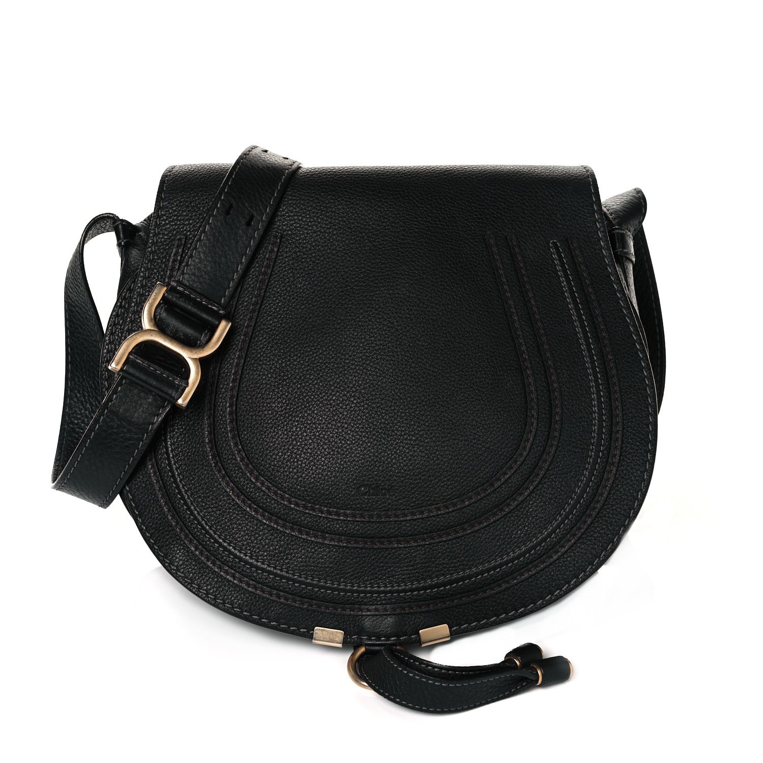 Chloe Calfskin Medium Marcie Round Crossbody Bag Black 1 of 16