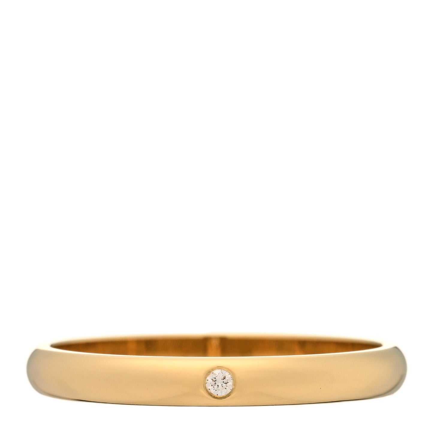 18K Yellow Gold Diamond 2.6mm 1895 Wedding Band Ring 55 7.25