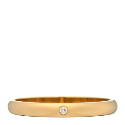 Cartier 18K Yellow Gold Diamond 2.6mm 1895 Wedding Band Ring 55 7.25 1 of 5