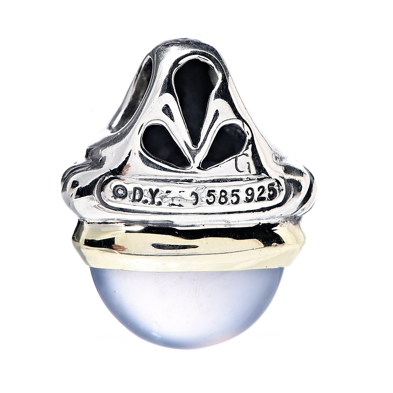 David Yurman Sterling Silver 14K Yellow Gold Chalcedony Acorn Pendant 3 of 3