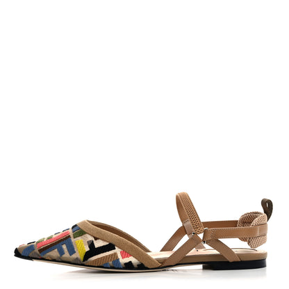 Fendi Technical Mesh FF Colibri Lite Slingback Ballerina Flats 36.5 Multicolor 1 of 8