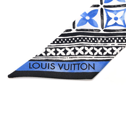 Louis Vuitton Silk Monogram Flower Tile BB Bandeau Blue 3 of 4