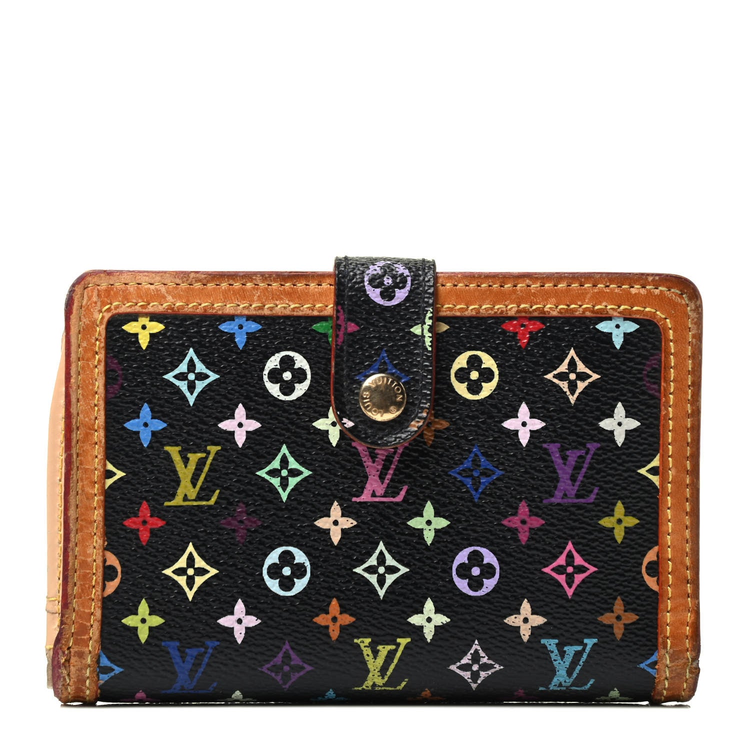 Louis Vuitton Monogram Multicolor French Purse Wallet Black 1 of 4