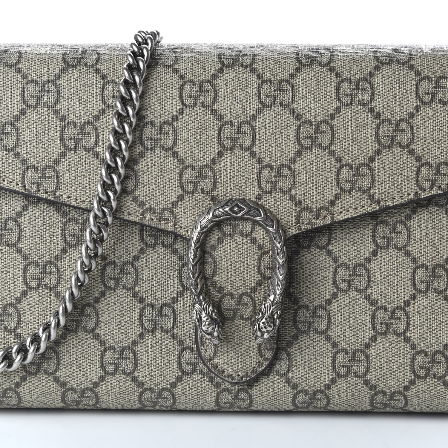 Gucci GG Supreme Monogram Mini Dionysus Chain Wallet Beige Taupe 9 of 9
