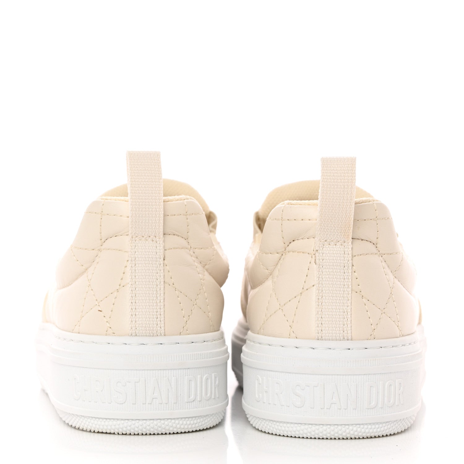 Christian Dior Cannage Quilted Womens Solar Slip On Sneakers 38 Off White 4 of 15