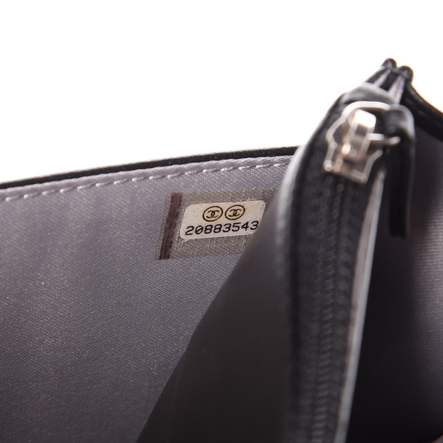 Lambskin Camellia Embossed Wallet On Chain WOC Black